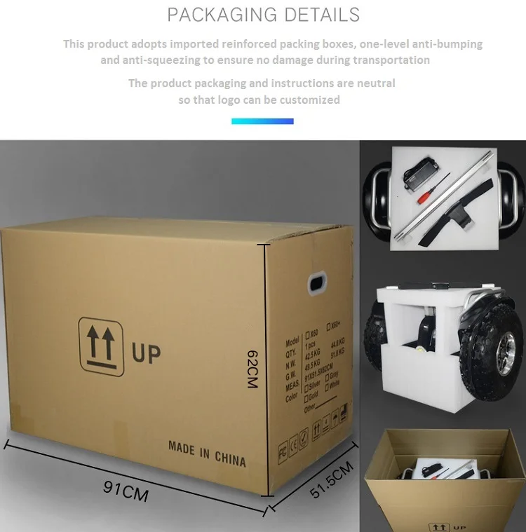 Patrol 19 inch tire two wheel electric chariot covered balance electric scooter