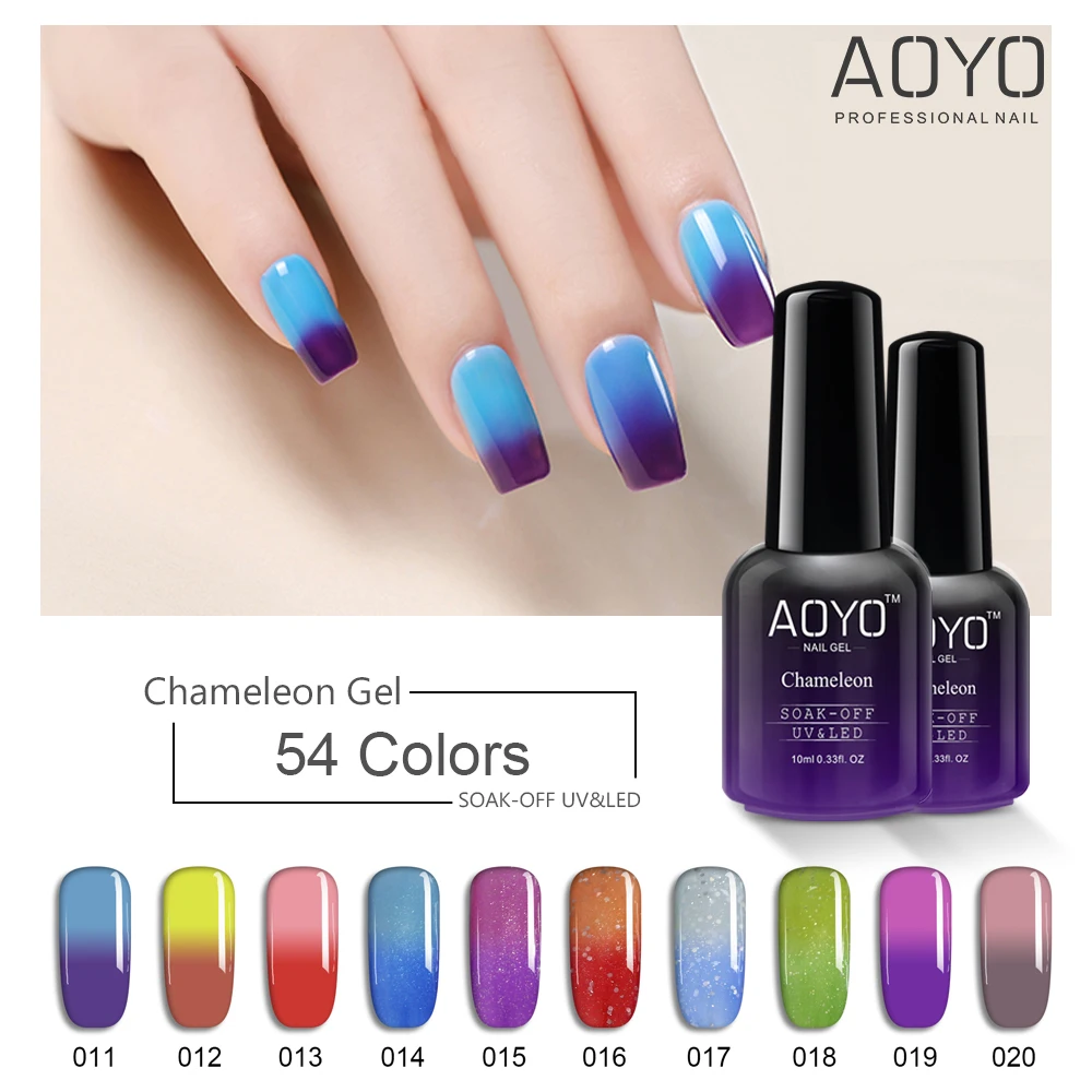 Aoyo Nail Gel Polish Mood Color Changing Uv Gel 54 Available Colors ...