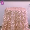 On Sale Wedding Party Round And Rectangle Beige Or Light Pink Color Available Flower Petals Embroidery Taffeta Table Cloth