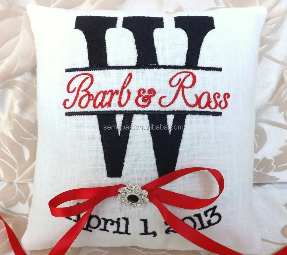 Chinese Embroidered Ring Bearer Jute Pillows Buy Wedding Pillow