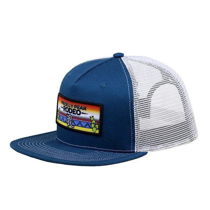 Blue High Profile Custom Mesh Trucker Hat With Patch,Trucker ...