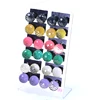 Factory Wholesale Earrings 12pairs Mixed Colors Cheap Crystal Gradually Changing Color Hemisphere Resin Ear Studs