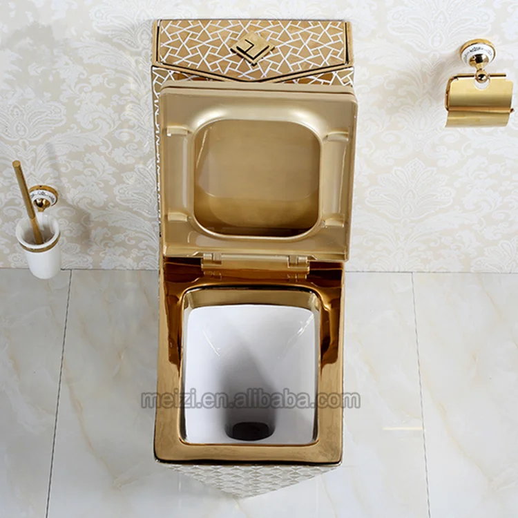 luxury gold ceramic one piece toilet bowl