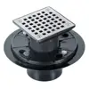 Shower Floor Drain With Square Stainless Steel Floor Drain Grate For Kitchen Bath