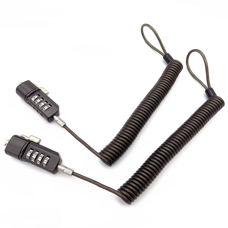 Custom Small Adjustable Combination Cable Wire Laptop Lock With Keys
