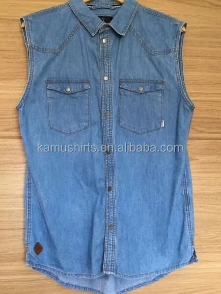 Fashion Sleeveless Denim Shirts For Man Women - Buy Mens Sleeveless ...