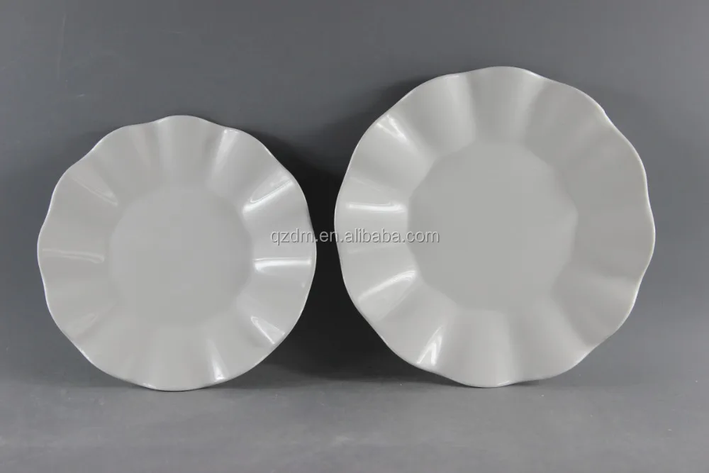 Imitation Porcelain Melamine Flower Shape Plate Set Of 2