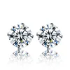 top new model fashion S925 Sterling silver four cornered glitter zirconia earrings for lady