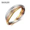 3Pcs/Set Gold/Silver / Rose Gold Color Stainless Steel Linked Fashion Bracelet Bangles Jewelry Wholesale For Women Bijoux