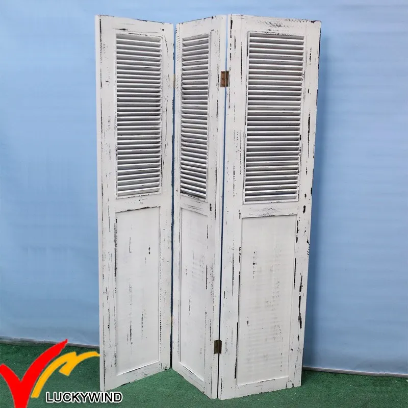 Vintage Wood Folding White Shabby Chic Room Divider Buy Shabby Chic