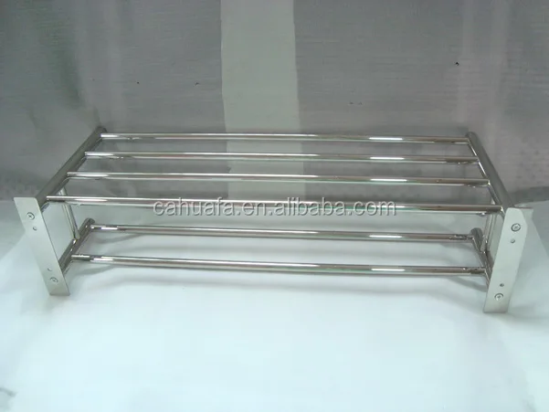 Hotel Bathroom Polished Wall Mounted Double Layer Stainless Steel SUS304 Towel Holder/Towel Rack