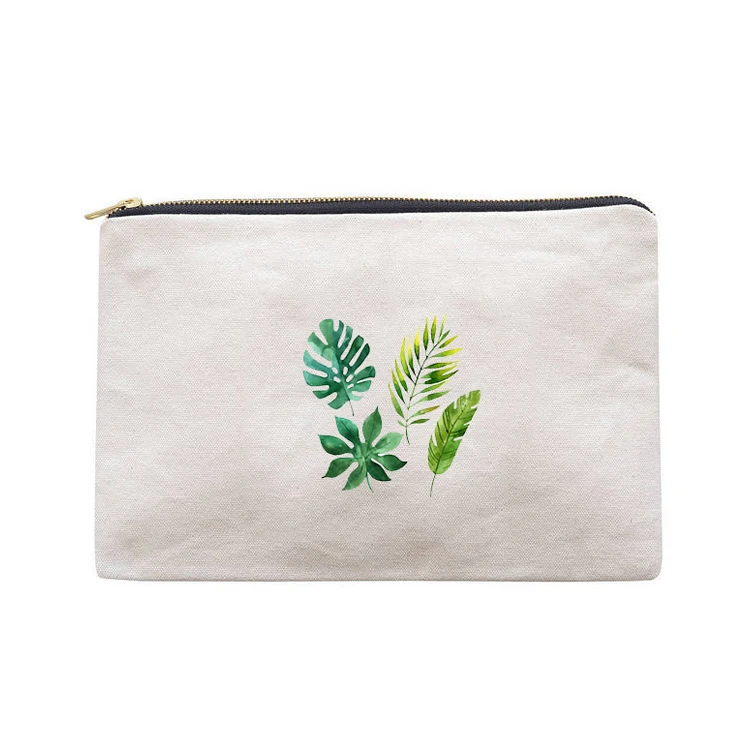 Wholesale Custom Logo Plain Cotton Canvas Printed Cosmetic Bag Makeup Travel Bag - Buy Make Up