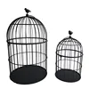 Birdcage shape black metal simple hanging candle lantern