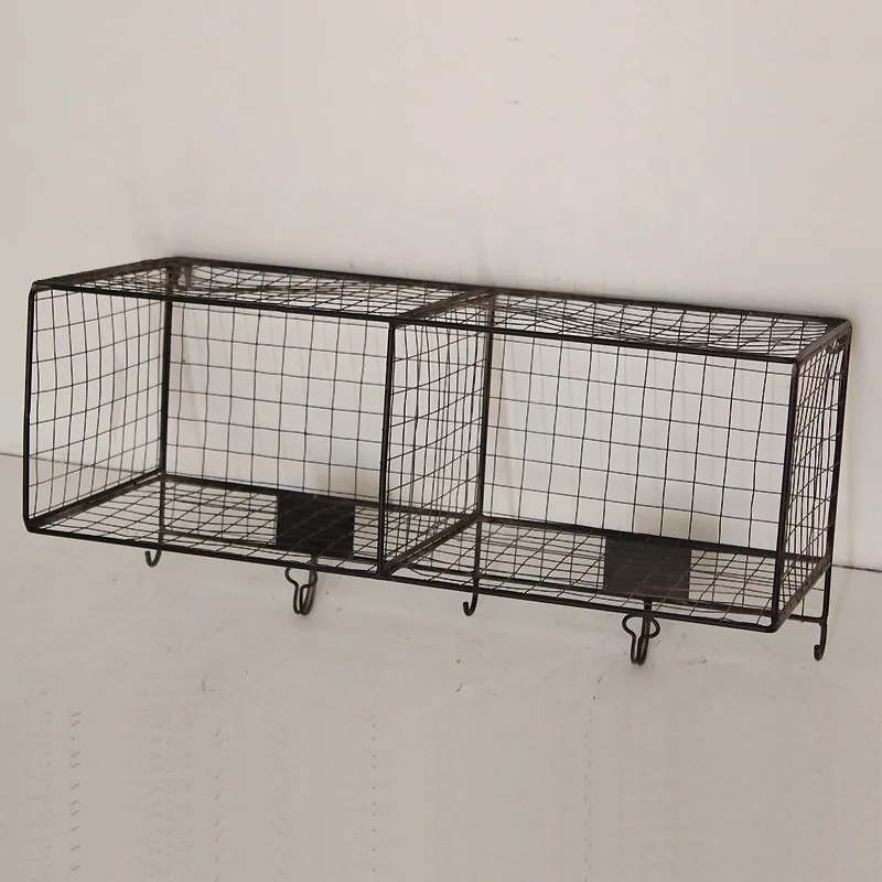 Vintage Rust Cube Metal Shelf Fixed With Hooks Buy Metal Shelf And