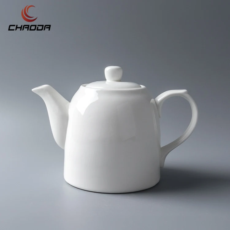 1110ml Heat Resistant White Ceramic Pot Teapot Set Cheap Porcelain