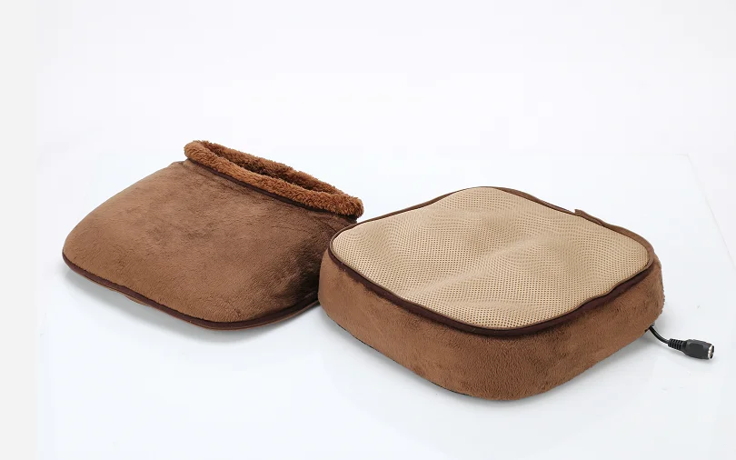 12v Heated Electric Foot Warmer Boot Kneading Cushion Massager Massage