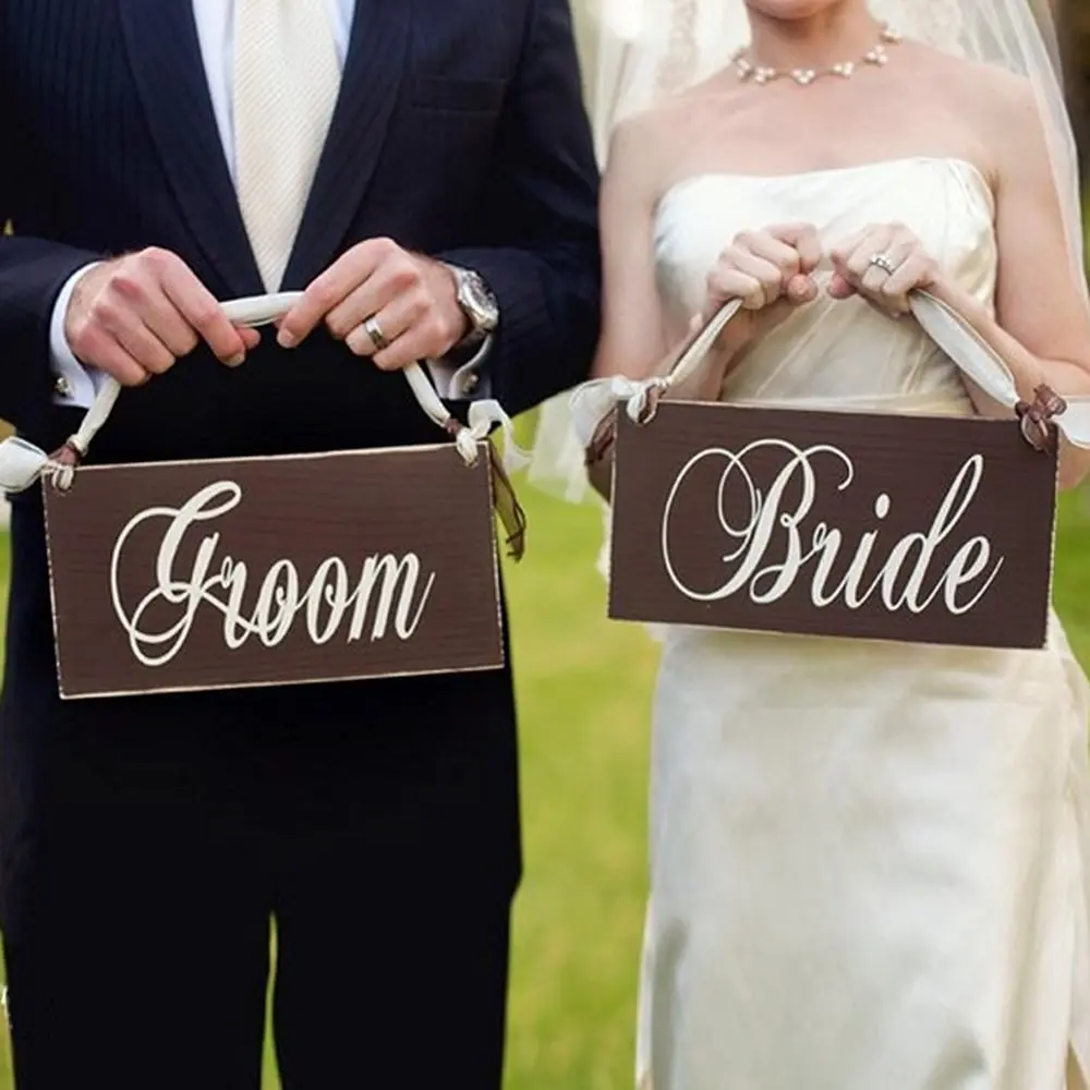 bride and groom photo booth props