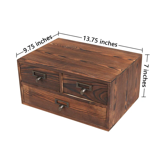 Small Rustic Dark Brown Wood Office Storage Cabinet Jewelry Organizer W 3 Drawers Buy Storage Cabinet Wood Kitchen Cabinet Wood Solid Wood Cabinet Product On Alibaba Com