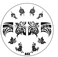 2015 new A Series A43 Nail Art Polish DIY Stamping Plates Image Templates Nail Stamp Stencil