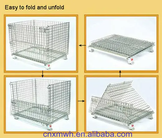 folding method of wire container