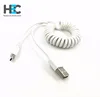 1M Micro USB Male to USB A Male Spring Coiled Curl Data Retractable Cable Cord