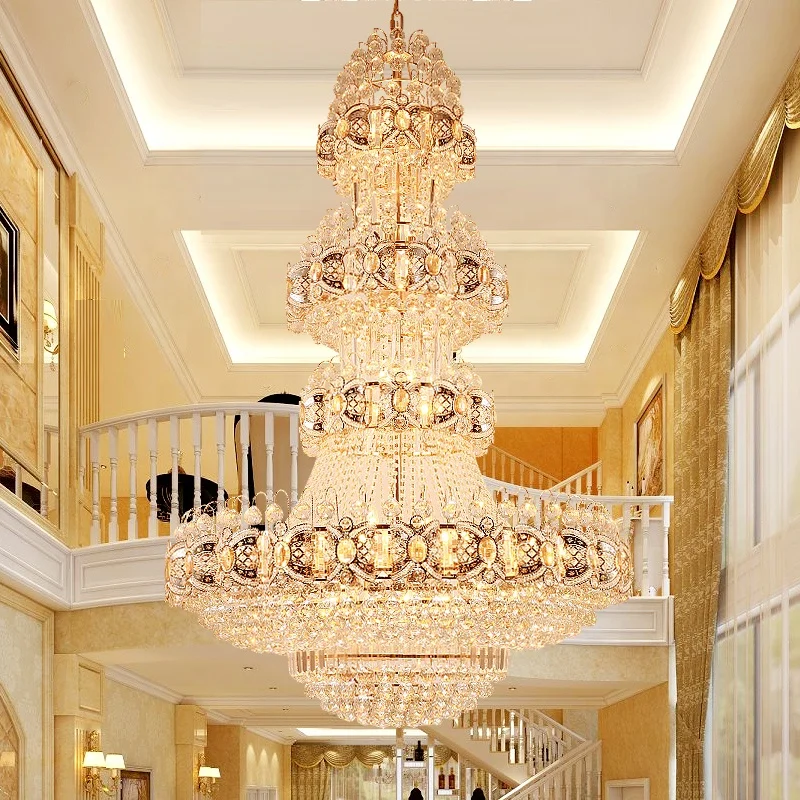 Classical Lobby Chandeliers Hotel Crystal Chandelier Pendant Light For ...