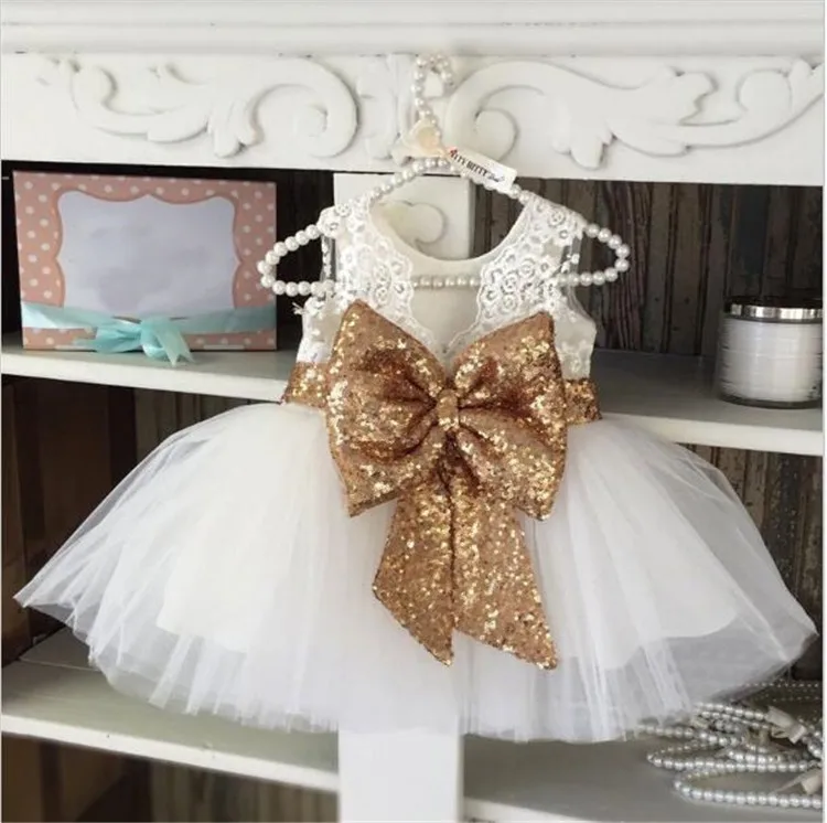 Pink Sequin Flower Girl Dress