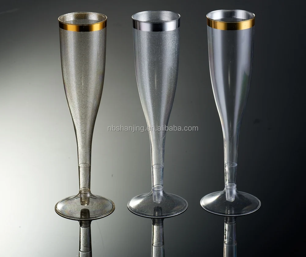 50 plastic champagne flutes