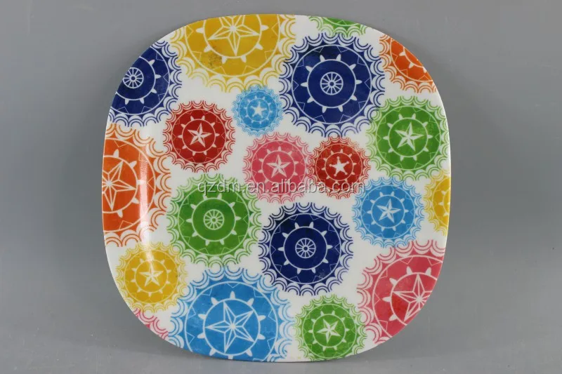 Star Print Square Mealmine Dinner Plate