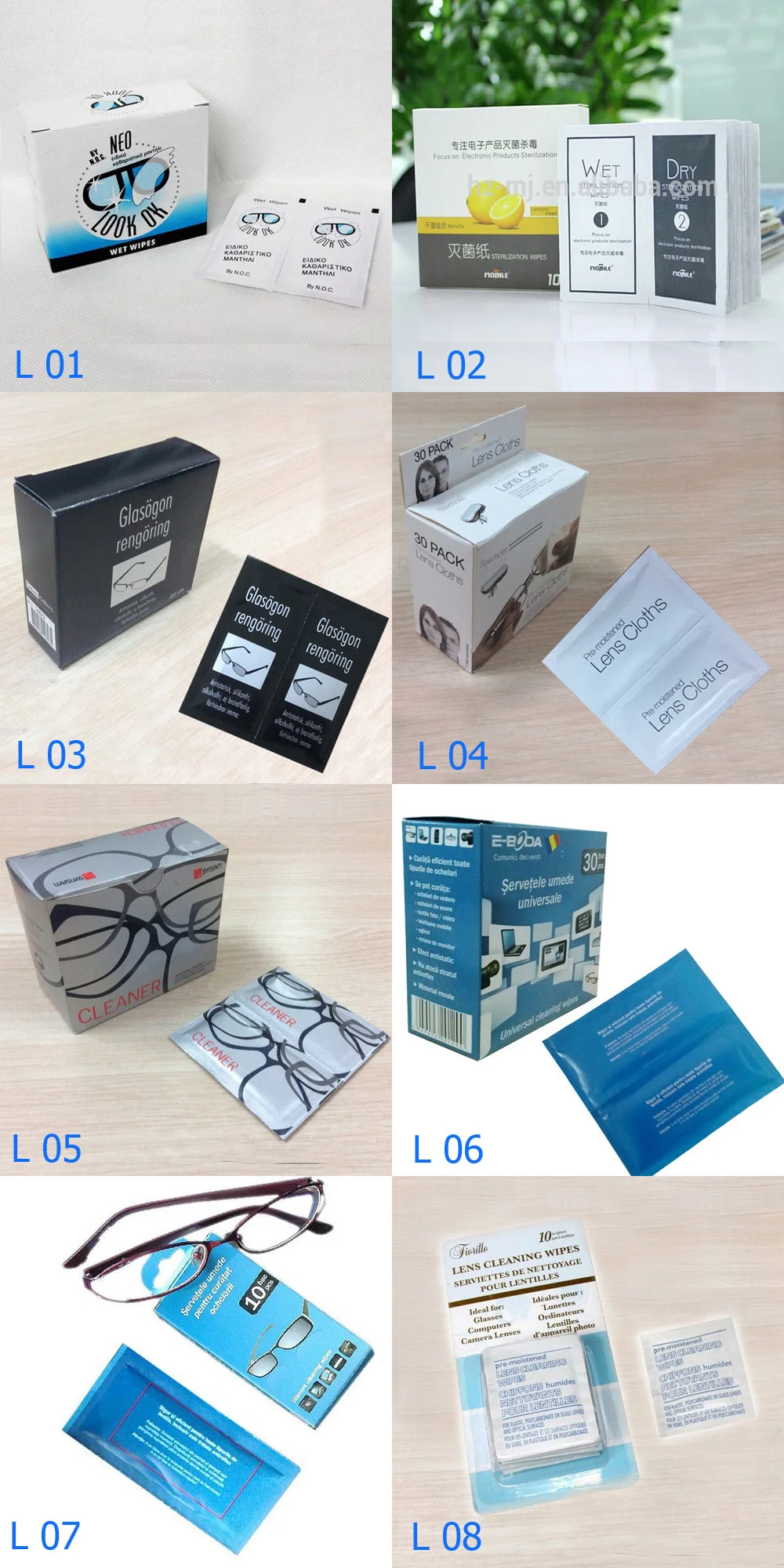 Lens cleaning cloth group