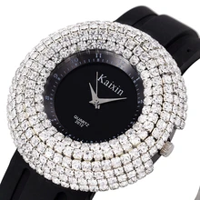2016 moda de luxo de cristal cheio de strass relógio de pulso de alta qualidade Silicone mulheres senhoras vestido relógios relógio Feminino
