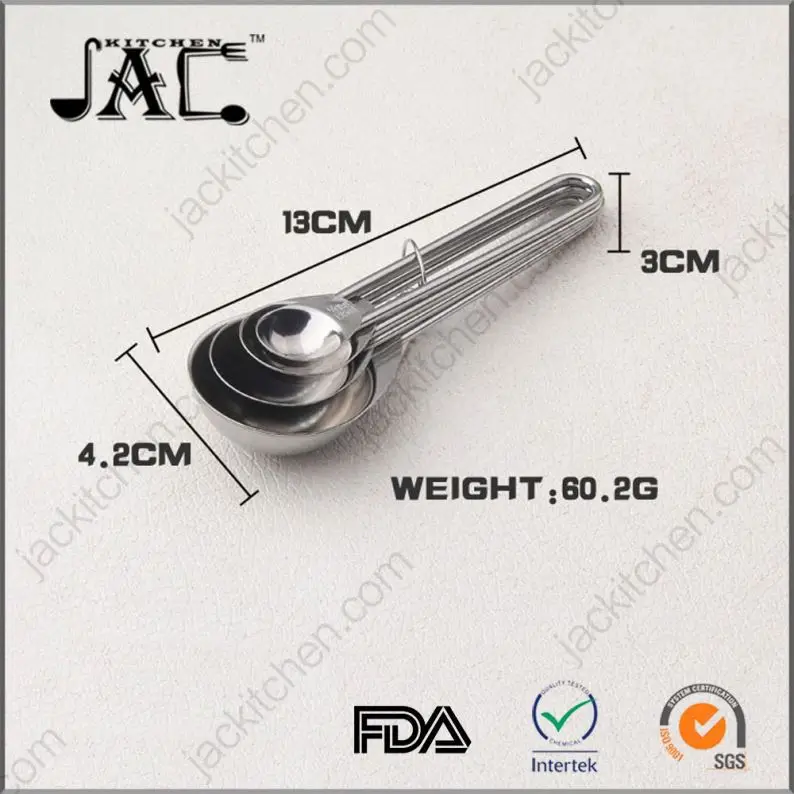 Hot Selling 2017 Amazon Stainless Steel Bulk Measuring Spoons