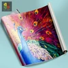 Popular 100% polyester brushed digital peacock printed peach skin fabric