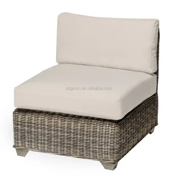 Round Rattan Woven Old Fashionable Living Room Armless Sofa Furniture Cane Low Seat Chair