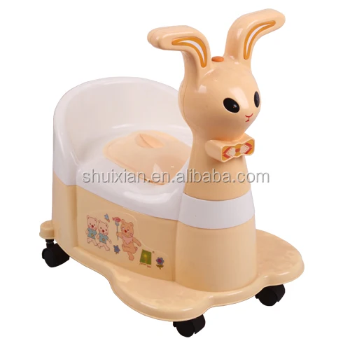 Sgs Certificate Baby Toilet Training Seat Rabbit Shape Plastic Infant