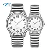 Big numeral quartz watch specially for middle aged and elderly people waterproof spring steel watch with plastic band