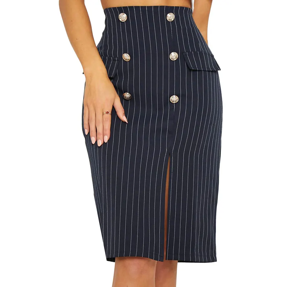 Women's Clothing Womens Midi Pencil Skirt Ladies High Waisted Button Split  Bodycon Office Skirt colmartropicale.com.my