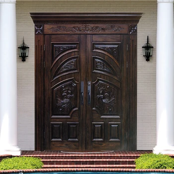 Prettywood Designs Villa Entrance Security Carving Front Main Double Wooden Door Buy Wooden Double Door Designs Wooden Front Door Front Double Door