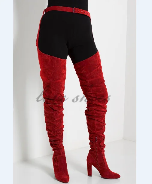 thigh high boots with belts