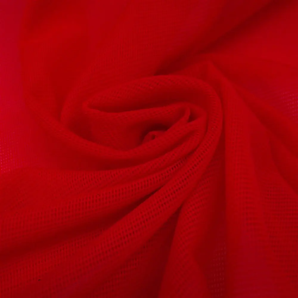 Solid Power Mesh Fabric Nylon Spandex 60" Wide Stretch Sold BTY Many Colors (Red, 1 YARD)