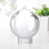 plastic opening and closing transparent fillable Christmas ball creative DIY clear hollow Christmas tree pendant