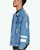 wholesale Autumn Men's Causal Big Size 100% Cotton custom Light Blue Mens Jacket