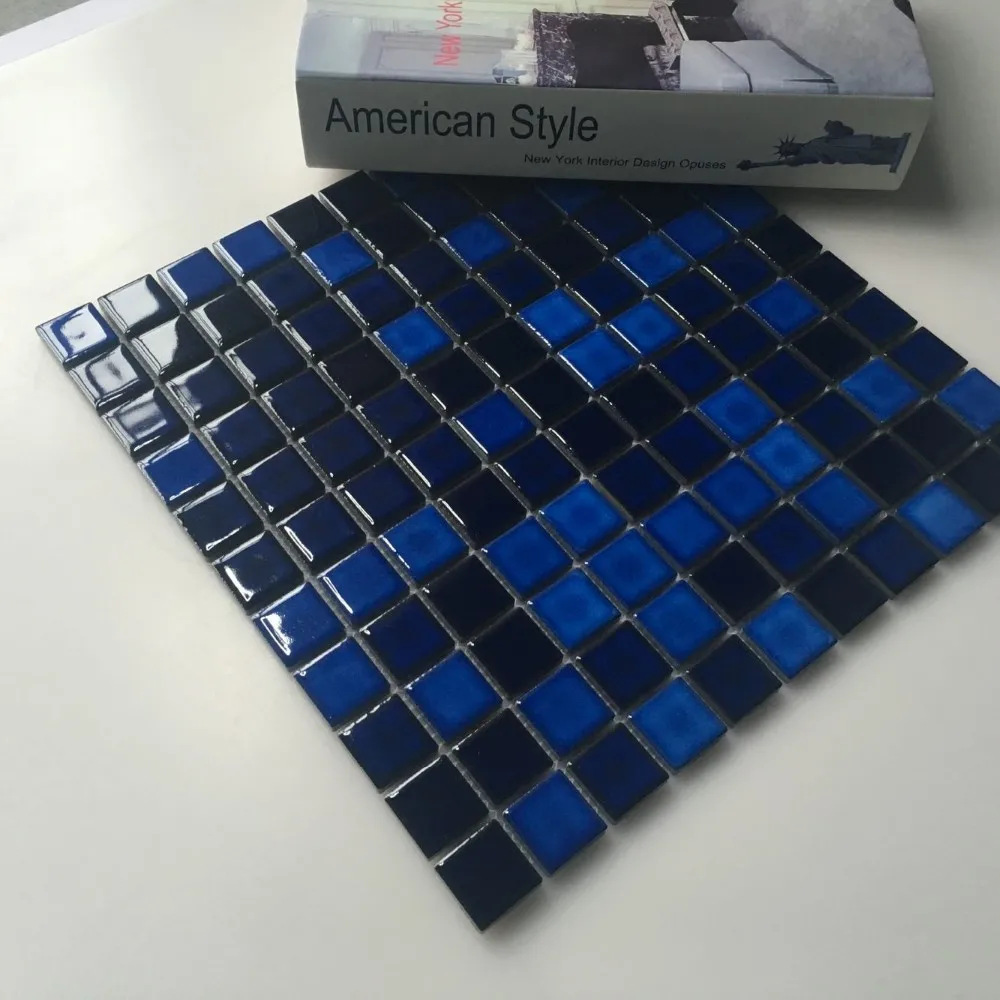 l & p 马赛克 tcj2501 25 x 25毫米深蓝色混合陶瓷游泳池瓷砖