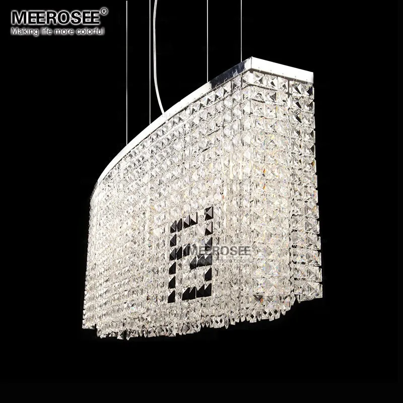 MEEROSEE Rectangular Crystal Pendant Light Chandelier MD81749