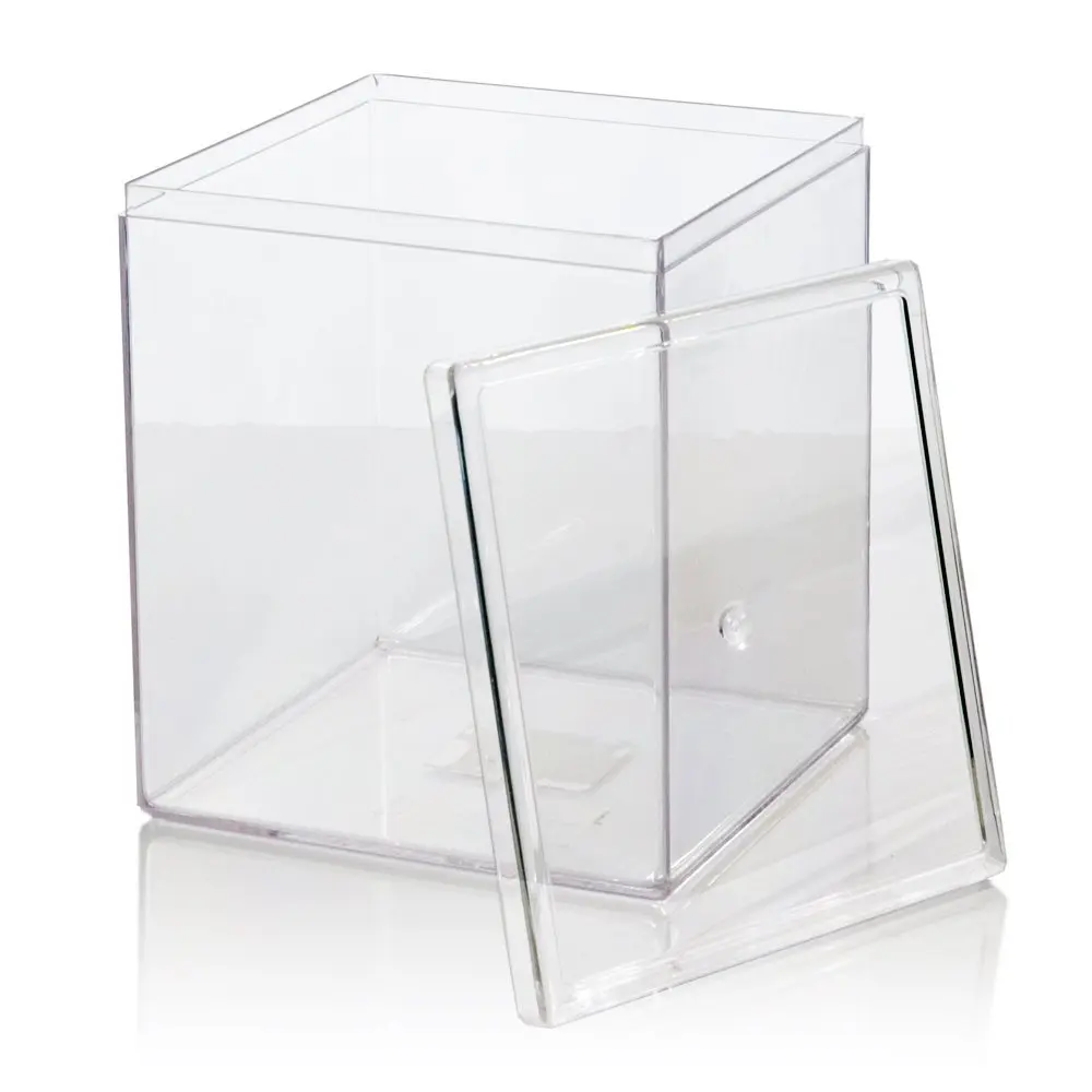thumbnail interactive-video image 1 of Wiz Dice 10-Pack Clear Acrylic Dice Display Boxes - 1.43" Cube For D&D Dice Sets, Miniatures, Collectibles 1 of 11