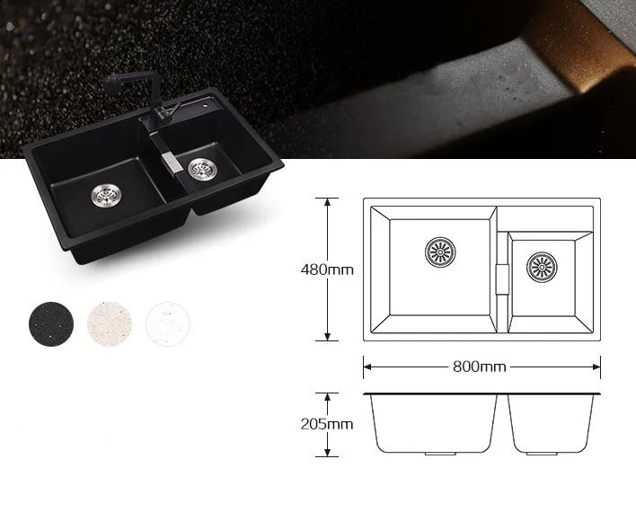 Environmental Granite Custom Size Composite Kitchen Sink