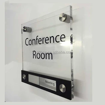 Stylish Perspex Office Meeting Room Sliding Door Sign Acrylic Office ...