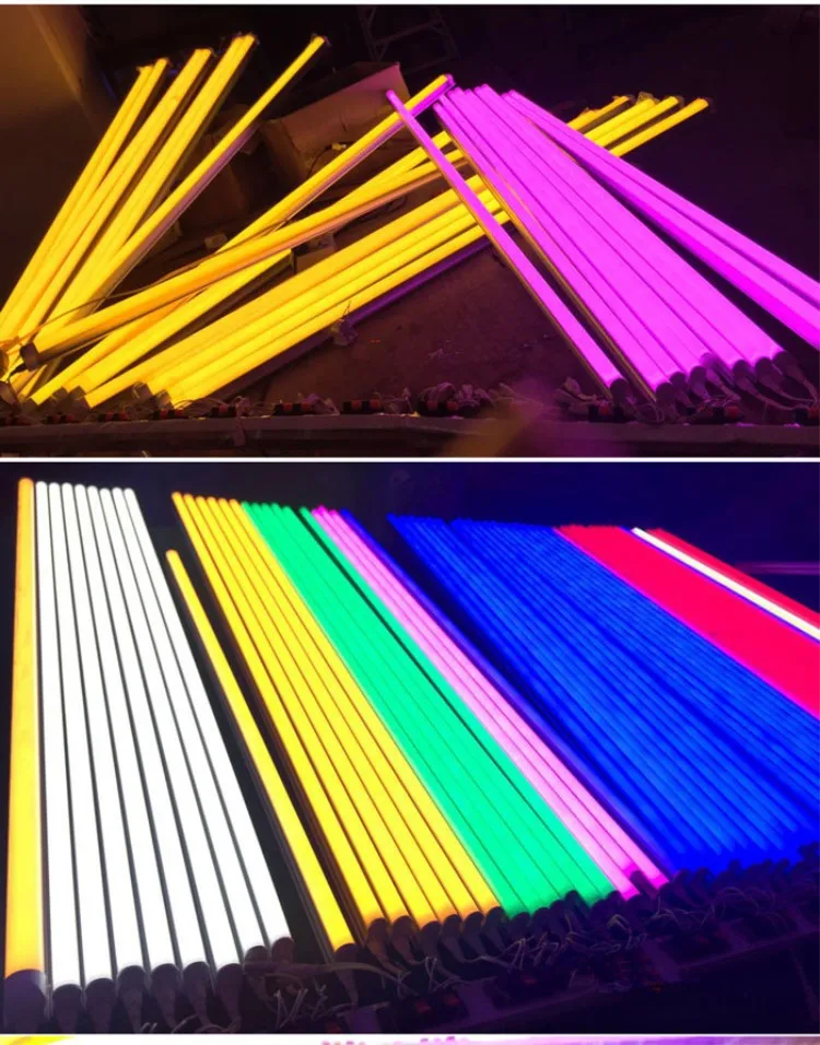 Wholesale new design  high cri 18w led fluorescent red grteen bule color tube color changing led tube T8 light