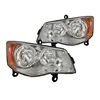Pair Halogen Headlight Chrome Bezel for 11-18 Grand Caravan 08-16 Town & Country HEADLAMP