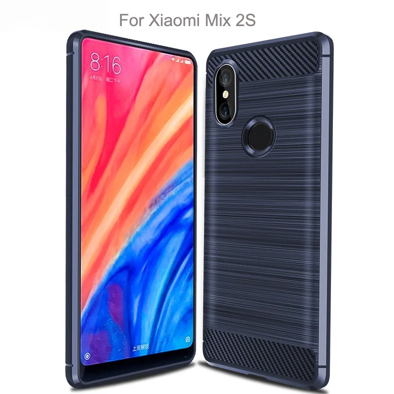 Carbon Fiber Tpu case for Xiaomi Mix 2S Soft CF Cover